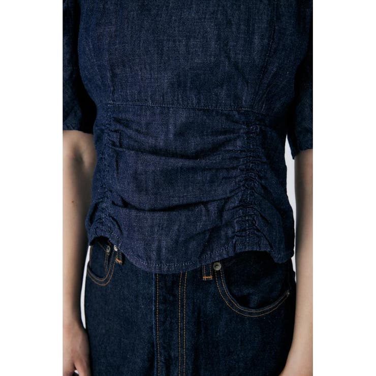 FRONT GATHER DENIM ブラウス 010GSA11-0650 FRONT GATHER DENIM ブラウス | マウジー(MOUSSY) | マルイ