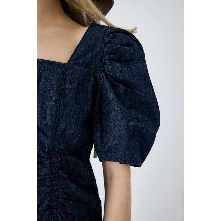 FRONT GATHER DENIM ブラウス[品番：BJLW0025460]｜MOUSSY