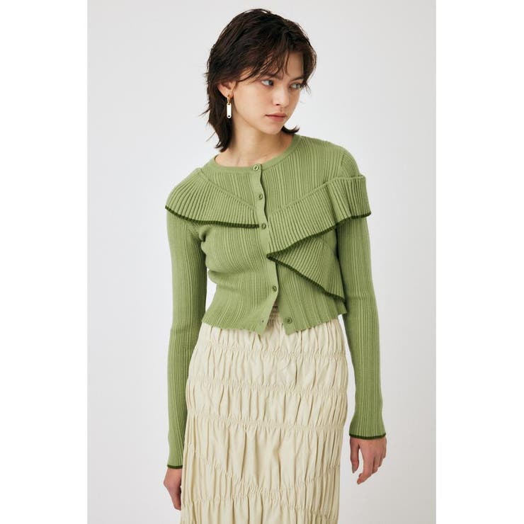 FRONT BUTTON FRILL KNIT トップス | MOUSSY OUTLET | 詳細画像6 