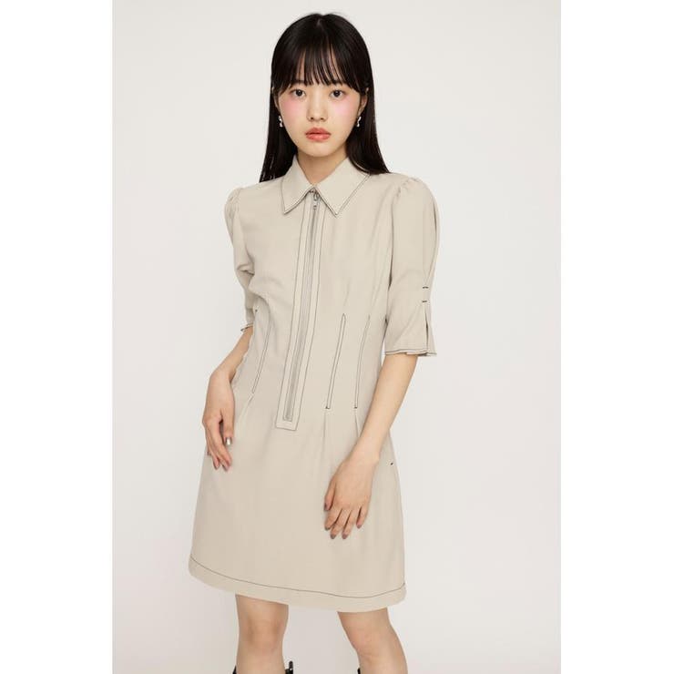 FRONT ZIP TUCK ショートワンピース | SLY OUTLET | 詳細画像4 