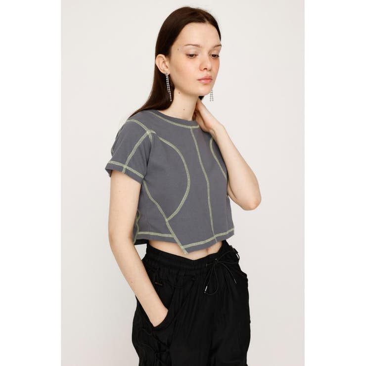 BI COLOR STITCH CROP Tシャツ | SLY OUTLET | 詳細画像8 