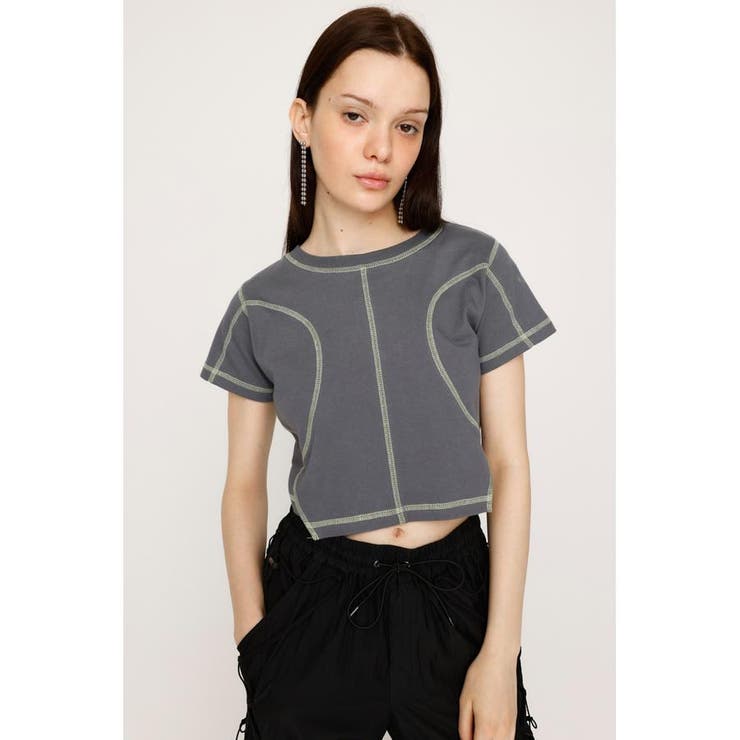 BI COLOR STITCH CROP Tシャツ | SLY OUTLET | 詳細画像9 