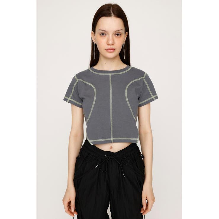 BI COLOR STITCH CROP Tシャツ | SLY OUTLET | 詳細画像10 