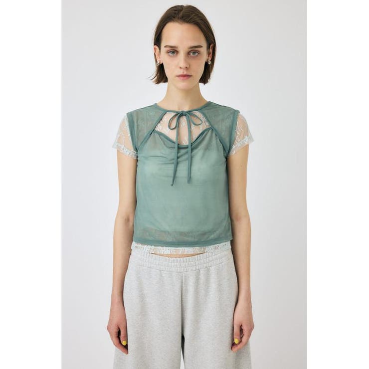 LACE LAYERED OPEN NECK トップス | MOUSSY OUTLET | 詳細画像16 