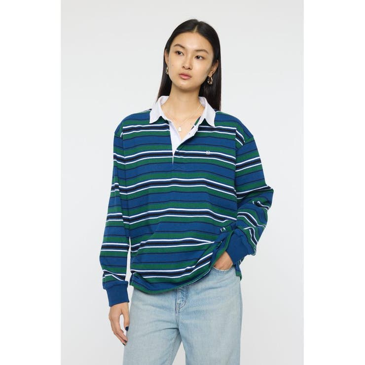 柄NVY5 | OVER POLO L/S シャツ | MOUSSY OUTLET