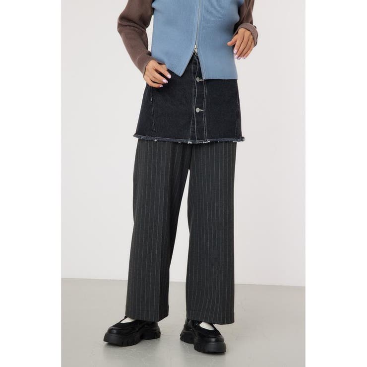 BLK | デニムスカート レイヤード スラックス | RODEO CROWNS WIDE BOWL