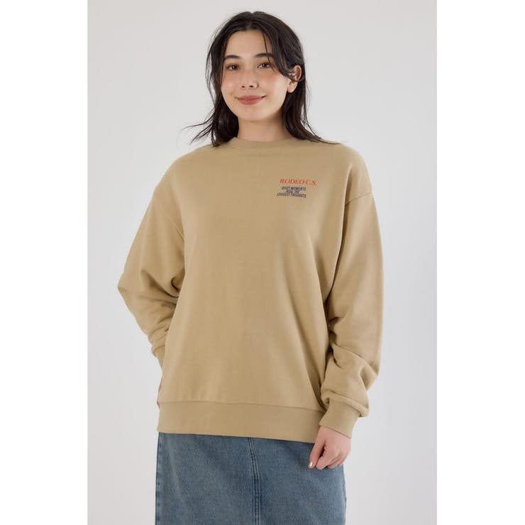 BEG | カラーアウトラインロゴスウェット | RODEO CROWNS WIDE BOWL