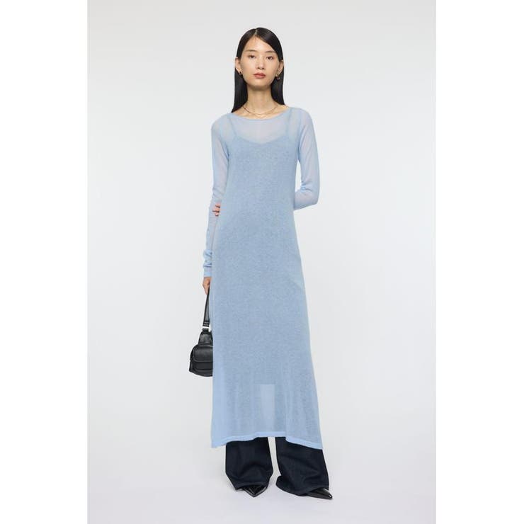 L/BLU1 | SHEER KNIT ドレス | MOUSSY OUTLET