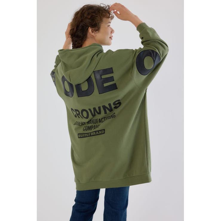 フェイクレザーパッチパーカーワンピース | RODEO CROWNS WIDE BOWL | 詳細画像13 