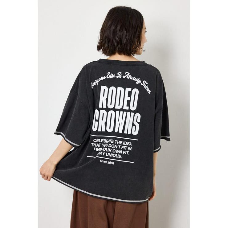 BLK | ヴィンテージライクステッチ5分袖Tシャツ | RODEO CROWNS WIDE BOWL