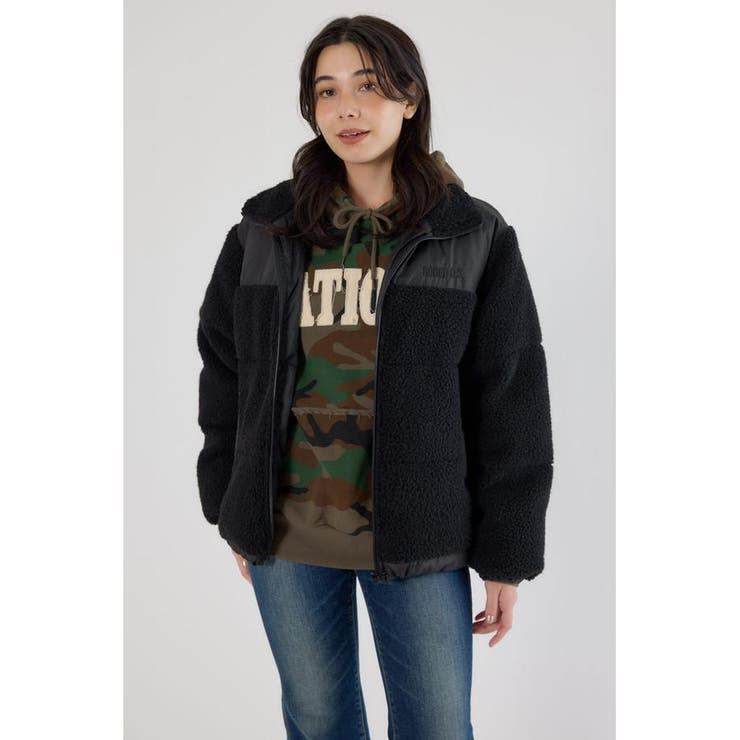 BLK | 切り替えボアロゴジャケット | RODEO CROWNS WIDE BOWL