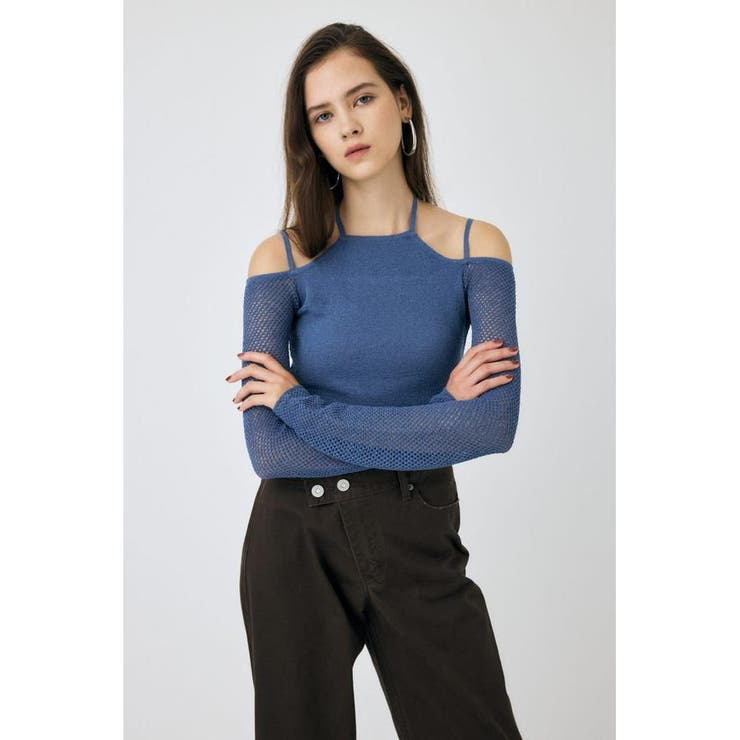 OPEN SHOULDER HALTER ニットトップス | MOUSSY OUTLET | 詳細画像17 