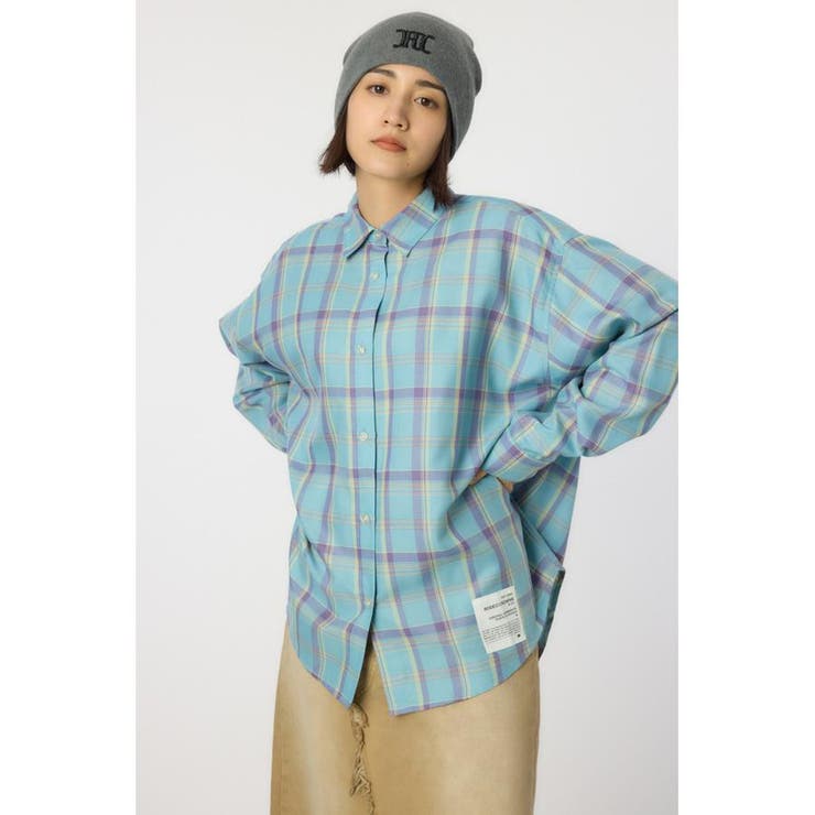 柄BLU5 | マルチパターンチェックシャツ | RODEO CROWNS WIDE BOWL