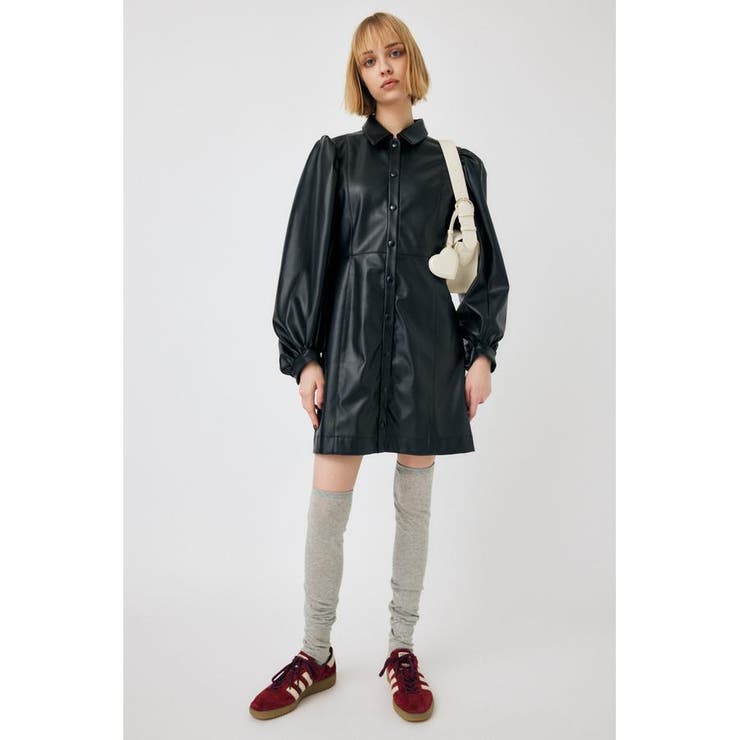 F／LEATHER MINI ワンピース | MOUSSY OUTLET | 詳細画像1 