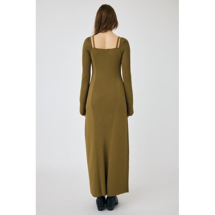 SQUARE NECK ロングニットドレス | MOUSSY OUTLET | 詳細画像5 
