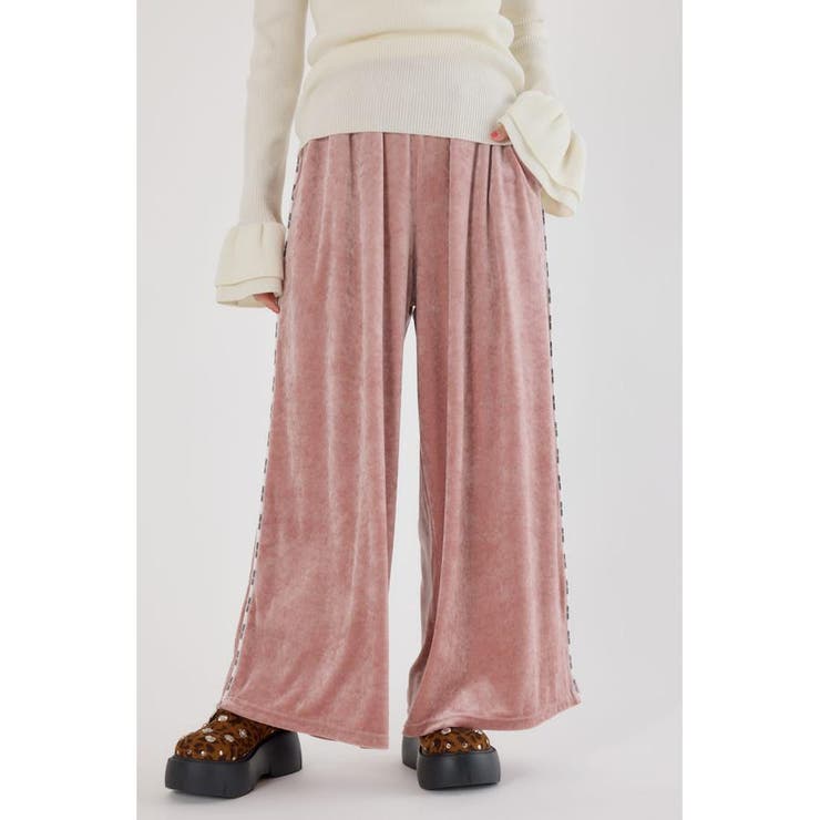 L/PNK1 | フレアバギーベロアパンツ | RODEO CROWNS WIDE BOWL