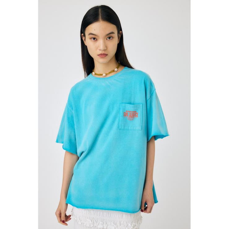 L/BLU1 | DAMAGED BACK LOGO Tシャツ | MOUSSY OUTLET