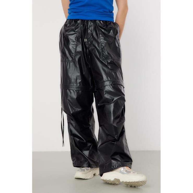 BLK | メタリックパラシュートパンツ | RODEO CROWNS WIDE BOWL