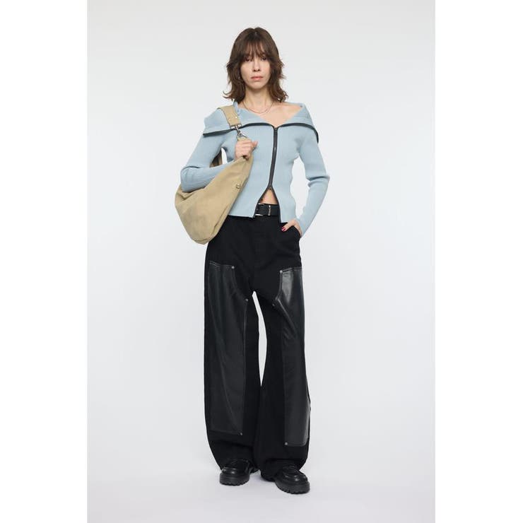 BIG COLLAR ZIP UP ニットトップス | MOUSSY OUTLET | 詳細画像16 