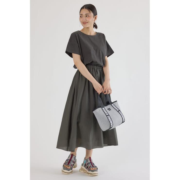 C.GRY | 異素材切替ワンピース | RODEO CROWNS WIDE BOWL