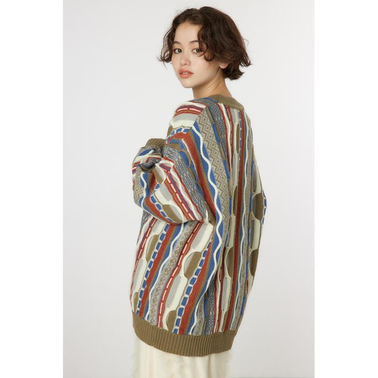 【美品】 Drawer ドゥロワー マルチカラー カーディガン 5G ニット Drawer ドゥロワー マルチカラー カーディガン 5G ニット