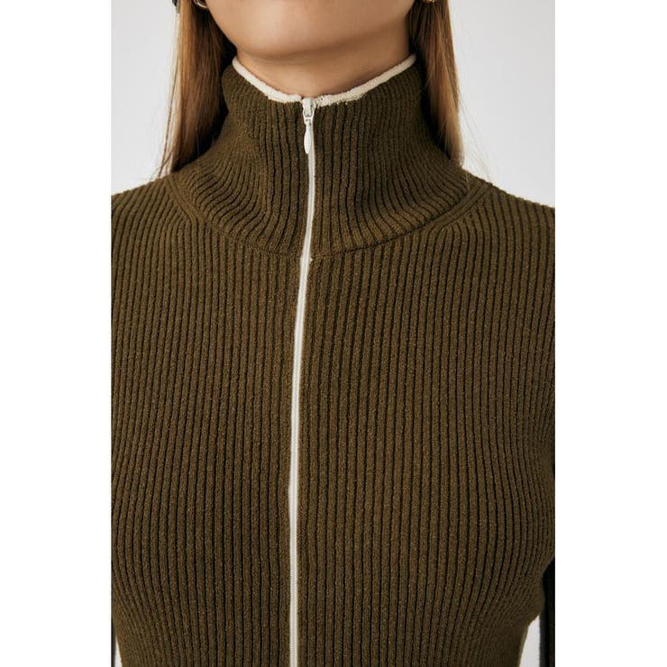 BI COLOR ZIP UP RIB ニット | MOUSSY OUTLET | 詳細画像26 