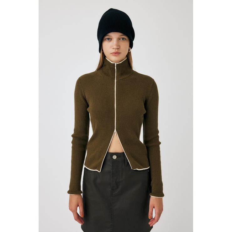 BI COLOR ZIP UP RIB ニット | MOUSSY OUTLET | 詳細画像23 