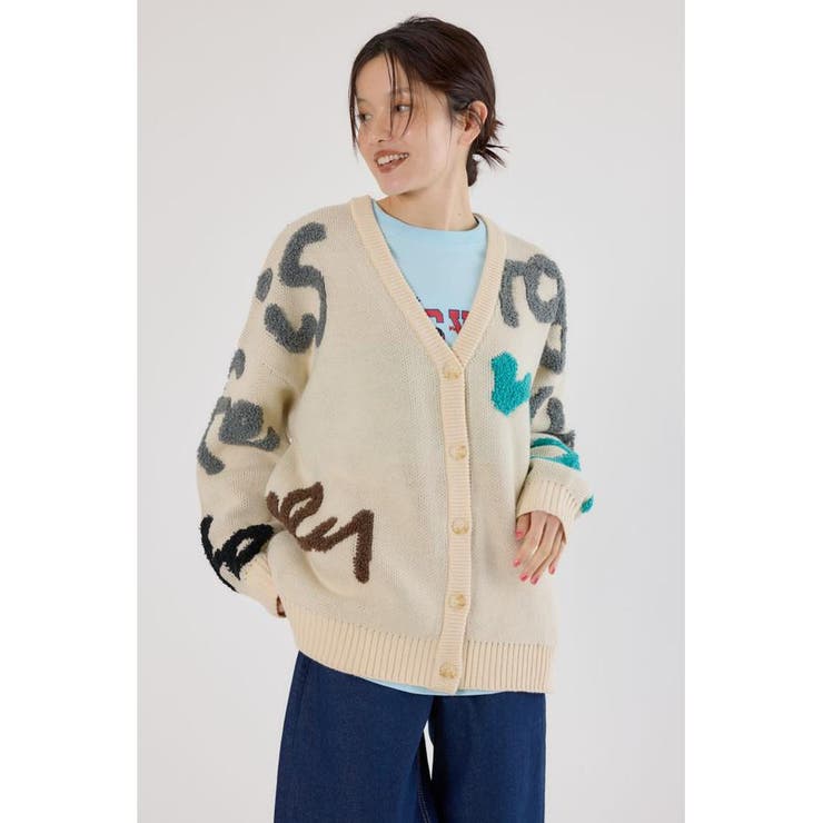 IVOY3 | LETTER LOGOニットカーディガン | RODEO CROWNS WIDE BOWL