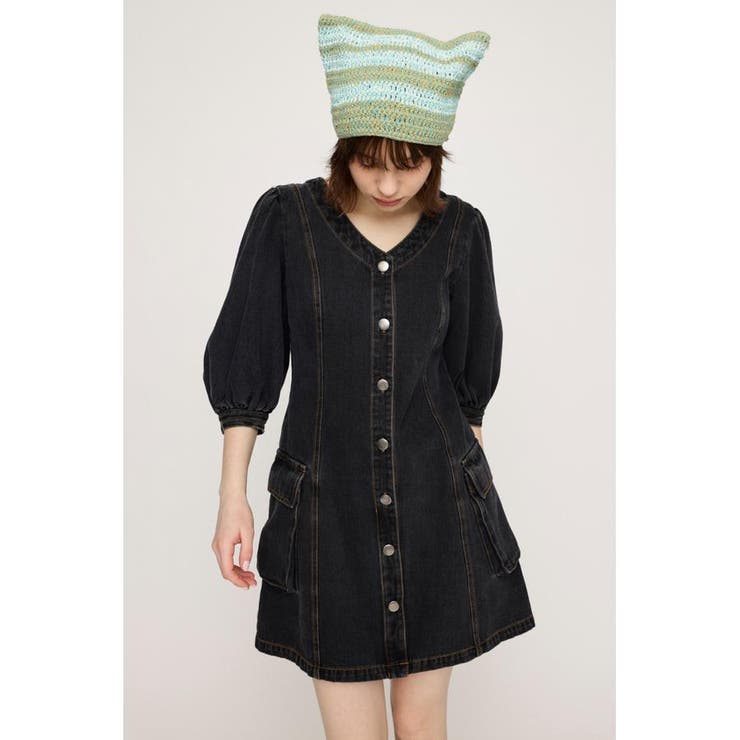 V NECK DENIM ショートワンピース | SLY OUTLET | 詳細画像12 