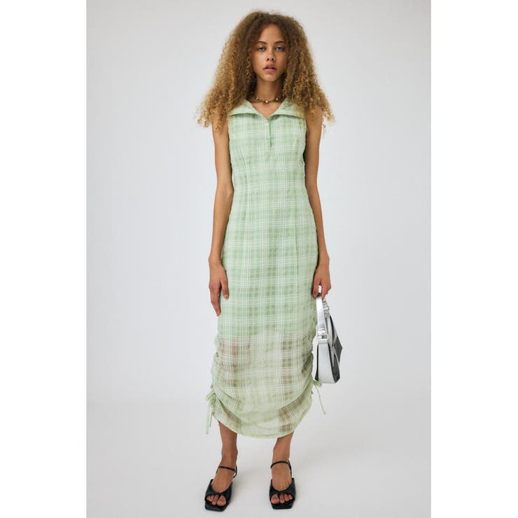 L/KHA1 | HOODIE SLEEVELESS CHECK ドレス | MOUSSY OUTLET