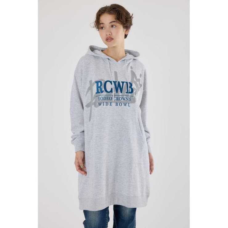 L/T.GRY1 | シャドーロゴパーカーワンピース | RODEO CROWNS WIDE BOWL