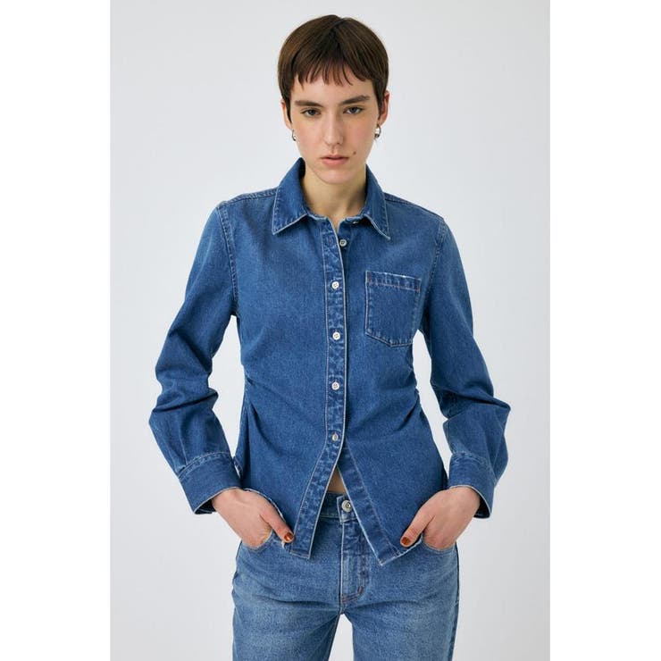 BLU | WAIST FIT デニムシャツ | MOUSSY OUTLET
