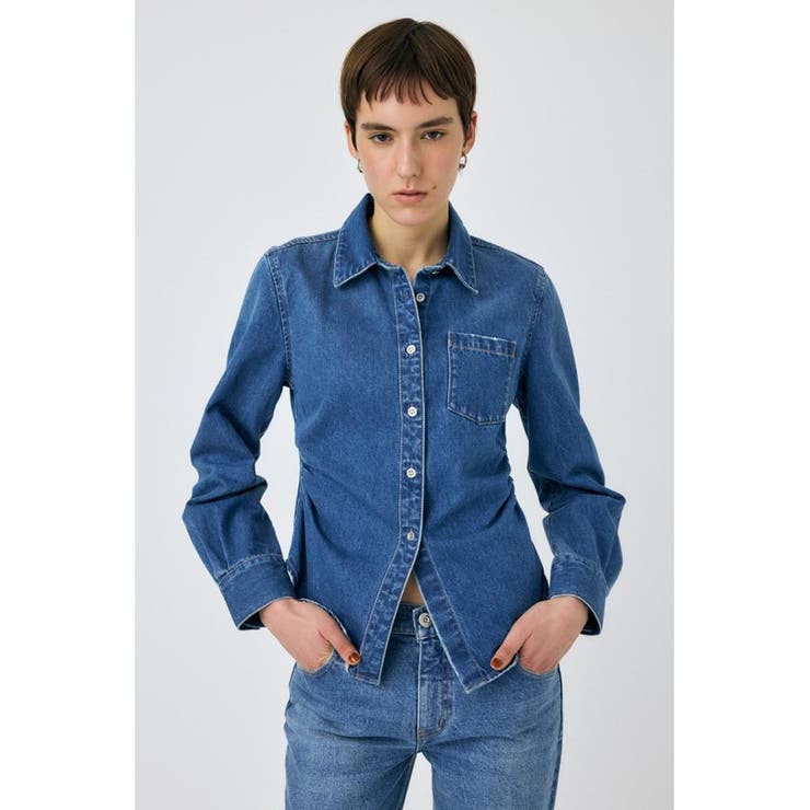 BLU | WAIST FIT デニムシャツ | MOUSSY OUTLET