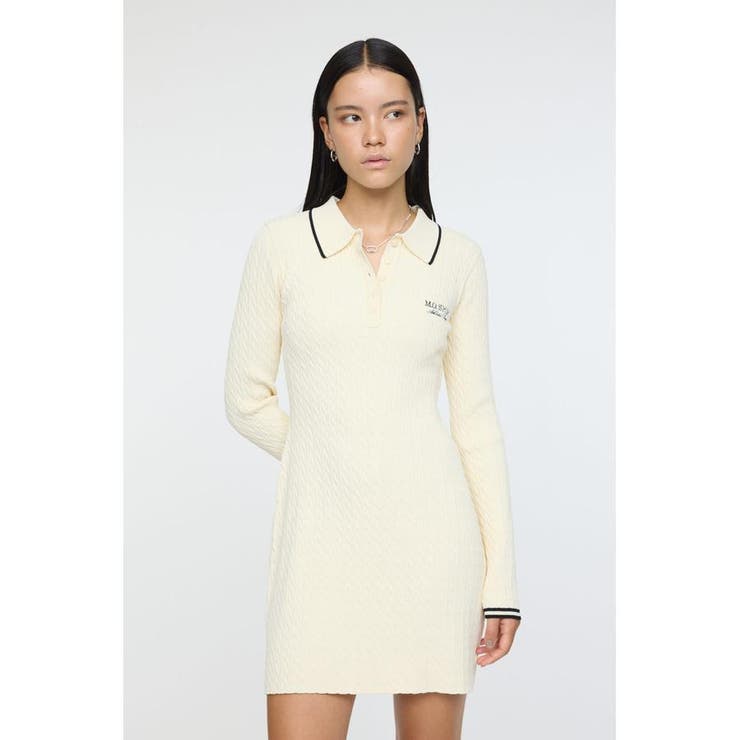 LOGO CABLE KNIT ミニドレス | MOUSSY OUTLET | 詳細画像3 