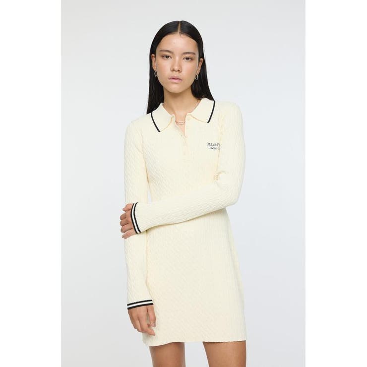 LOGO CABLE KNIT ミニドレス | MOUSSY OUTLET | 詳細画像4 