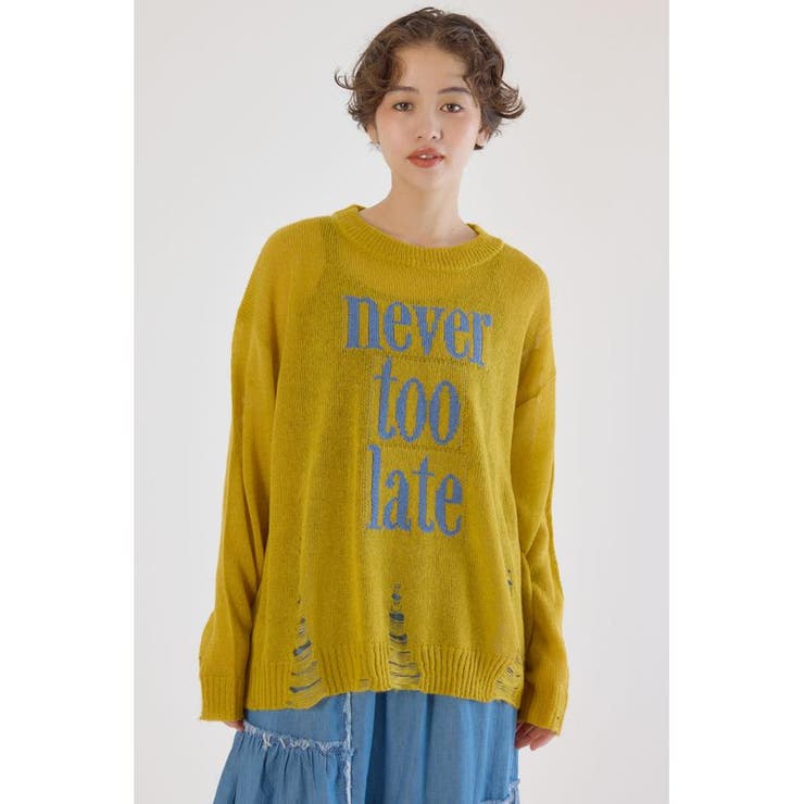 メッセージダメージニットトップス | RODEO CROWNS WIDE BOWL | 詳細画像9 