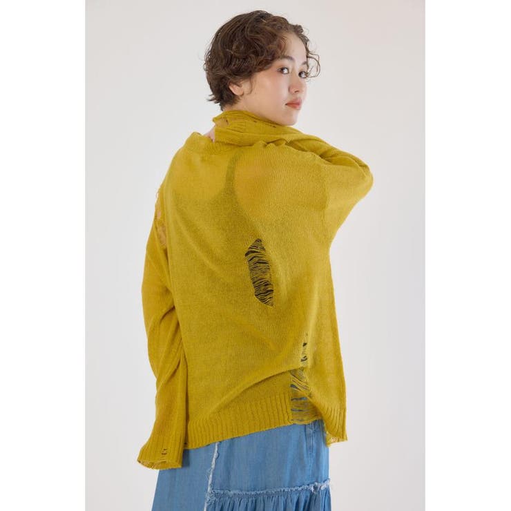 メッセージダメージニットトップス | RODEO CROWNS WIDE BOWL | 詳細画像12 