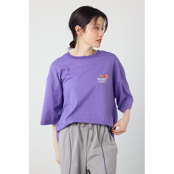 柄PUR5 | Heather Border Tシャツ | RODEO CROWNS WIDE BOWL