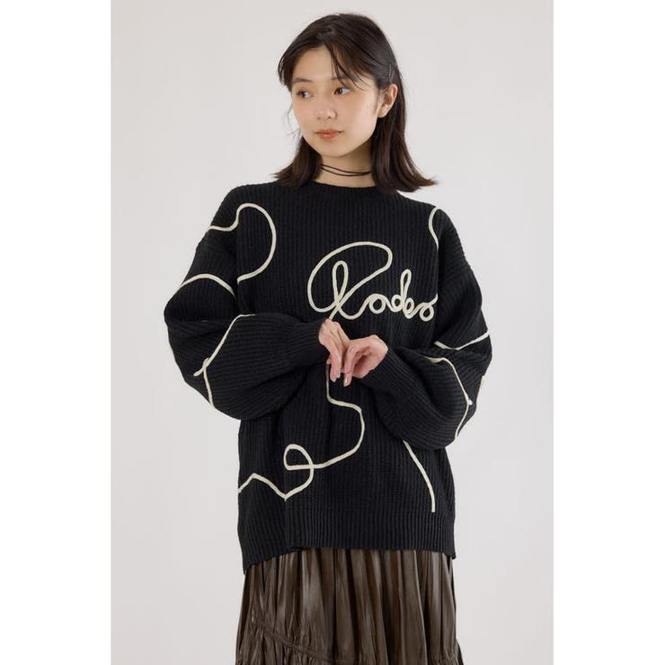 Embroideryラインロゴニットトップス | RODEO CROWNS WIDE BOWL | 詳細画像9 