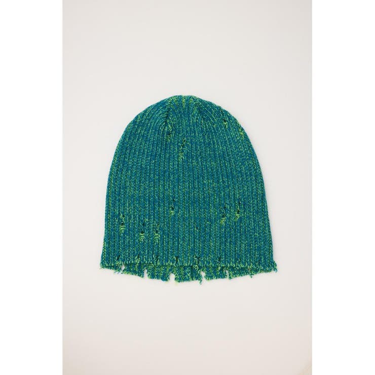 GRN | MIXダメージニットビーニー | RODEO CROWNS WIDE BOWL