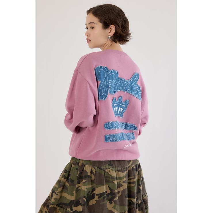 D/PNK3 | ロゴデニムパッチスウェットトップス | RODEO CROWNS WIDE BOWL