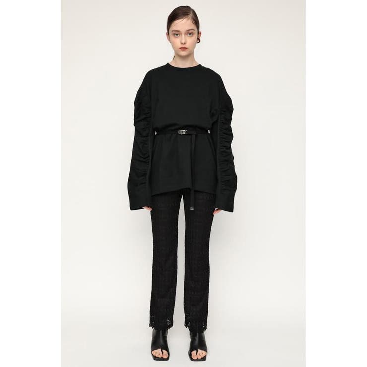 BLK | SCALLOP LACE FLARE パンツ | SLY OUTLET