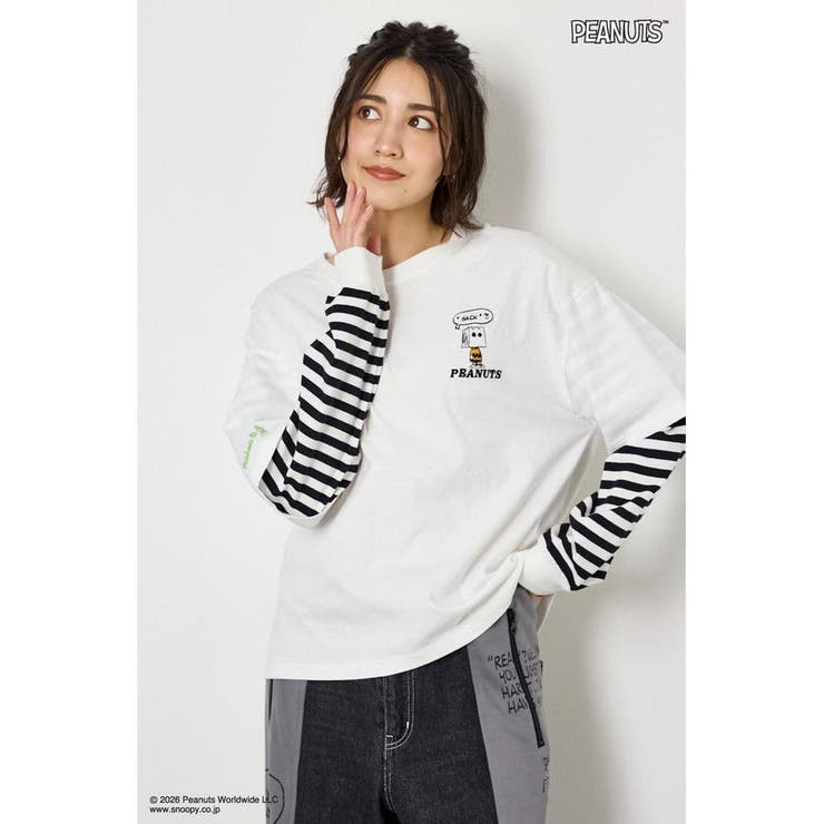 (PEANUTS)フェイクレイヤードロングTシャツ | RODEO CROWNS WIDE BOWL | 詳細画像3 