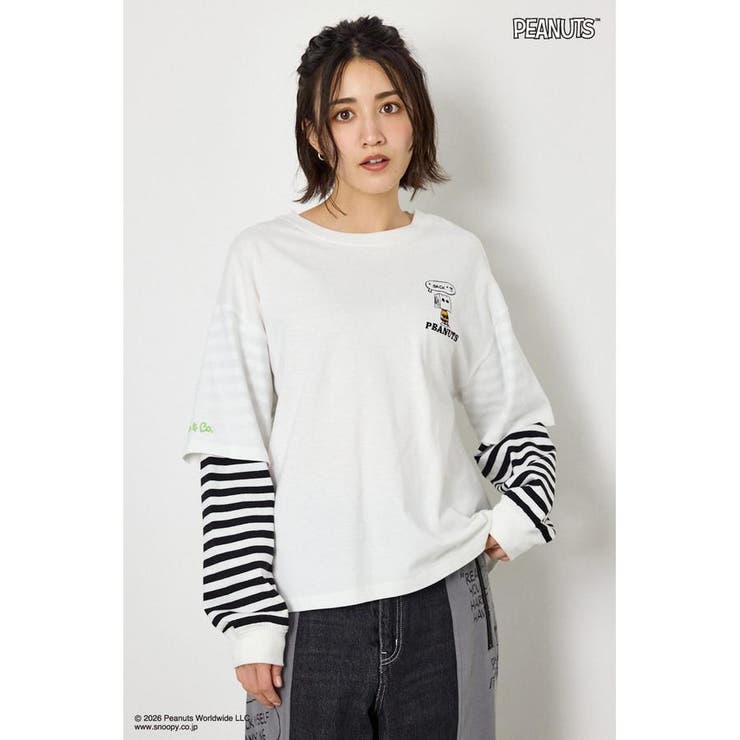 (PEANUTS)フェイクレイヤードロングTシャツ | RODEO CROWNS WIDE BOWL | 詳細画像4 