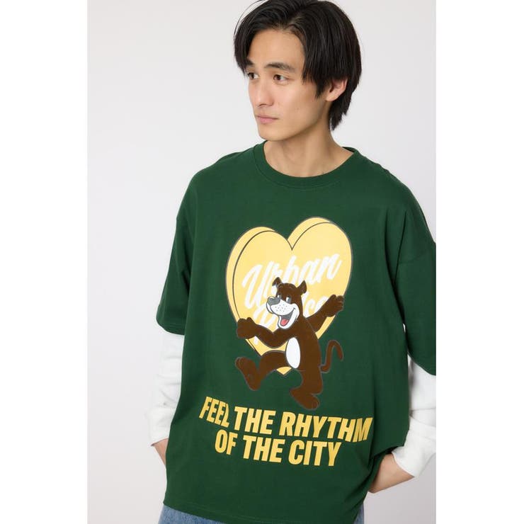 GRN | ハートパネルレイヤードロングスリーブTシャツ | RODEO CROWNS WIDE BOWL