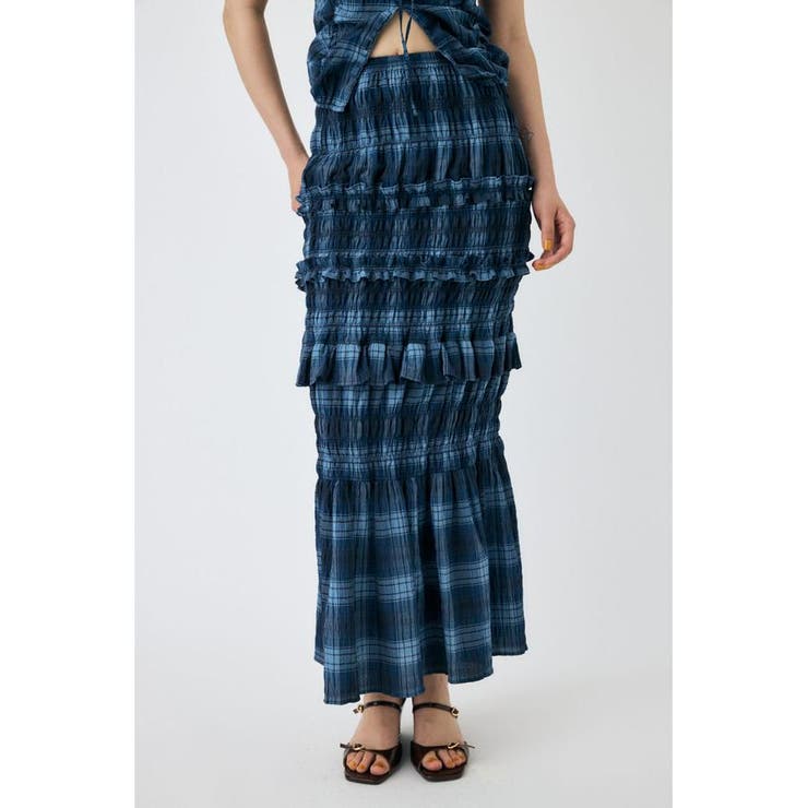 柄BLU5 | SHIRRING LONG スカート | MOUSSY OUTLET