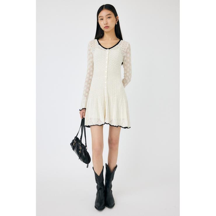 EYELET LACE KNIT ミニドレス | MOUSSY OUTLET | 詳細画像2 