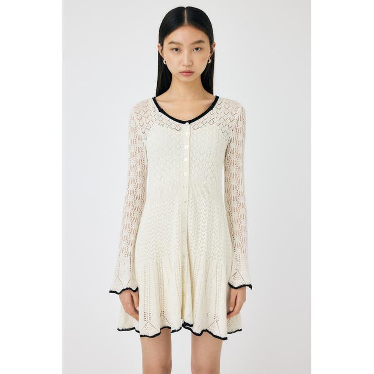 EYELET LACE KNIT ミニドレス | MOUSSY OUTLET | 詳細画像5 