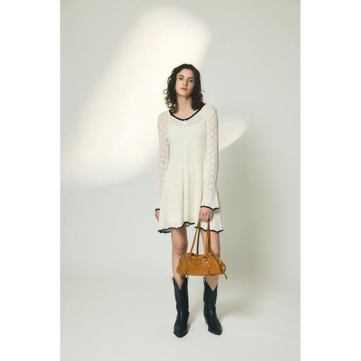 EYELET LACE KNIT ミニドレス | MOUSSY OUTLET | 詳細画像8 