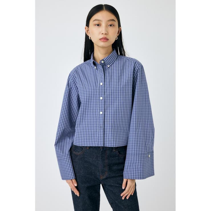 BLU | WIDE SLEEVE PLAID シャツ | MOUSSY OUTLET